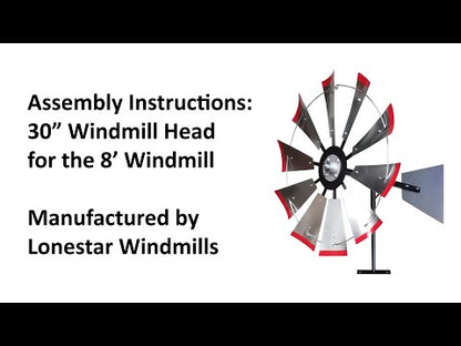8' Windmill with Plain Tail and Metal Stand