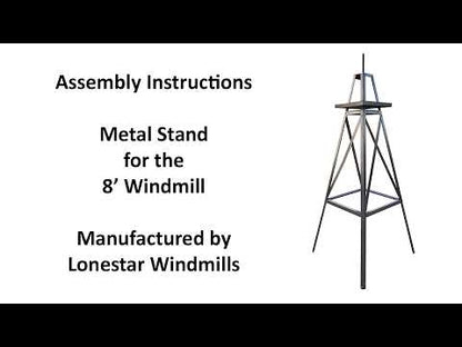 8' Windmill with Plain Tail and Metal Stand