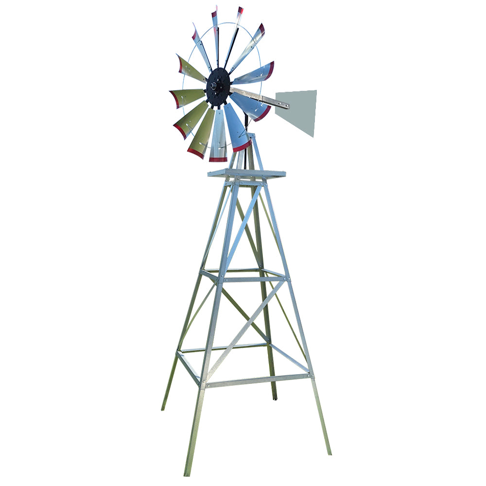 11' Windmill with Plain Tail and Metal Stand