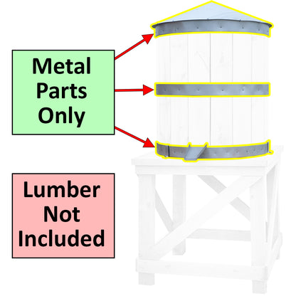 Medium Water Tower, Metal Parts Only